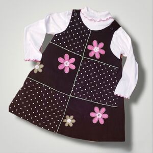 NWOT Sophie Rose Corduroy Flower Jumper Dress